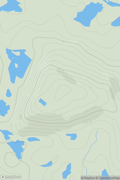 Thumbnail image for Creag Dhubh [Scourie to Lairg] showing contour plot for surrounding peak